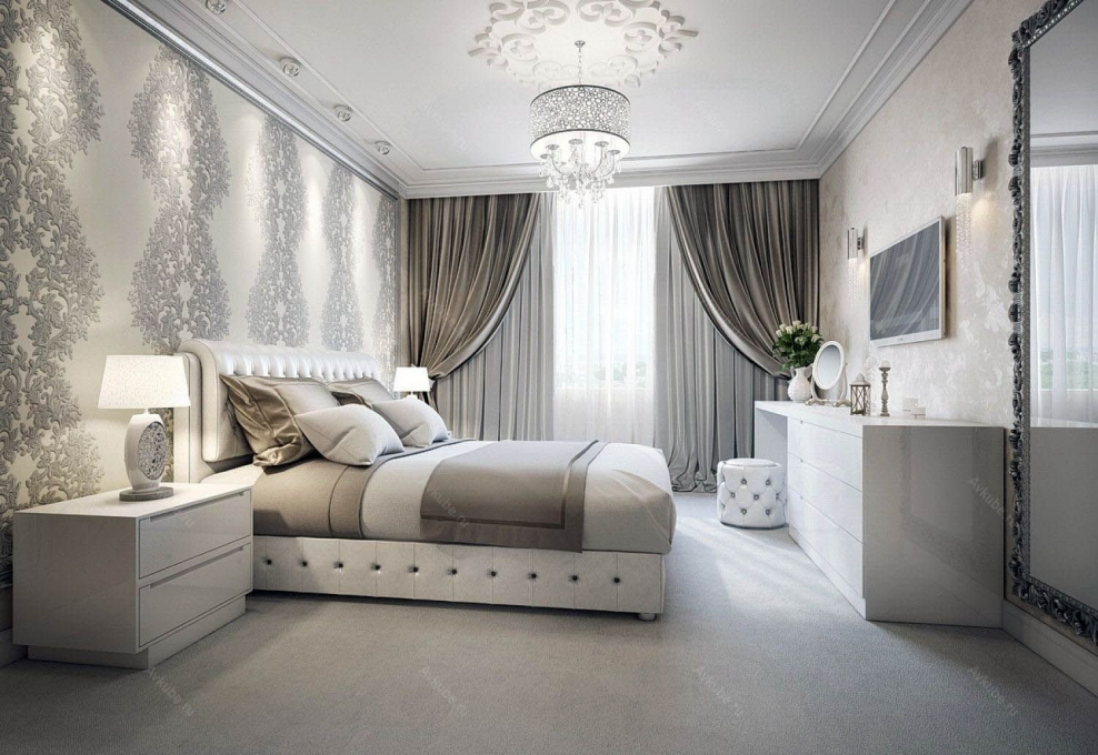 Современная спальня в светлых тонах