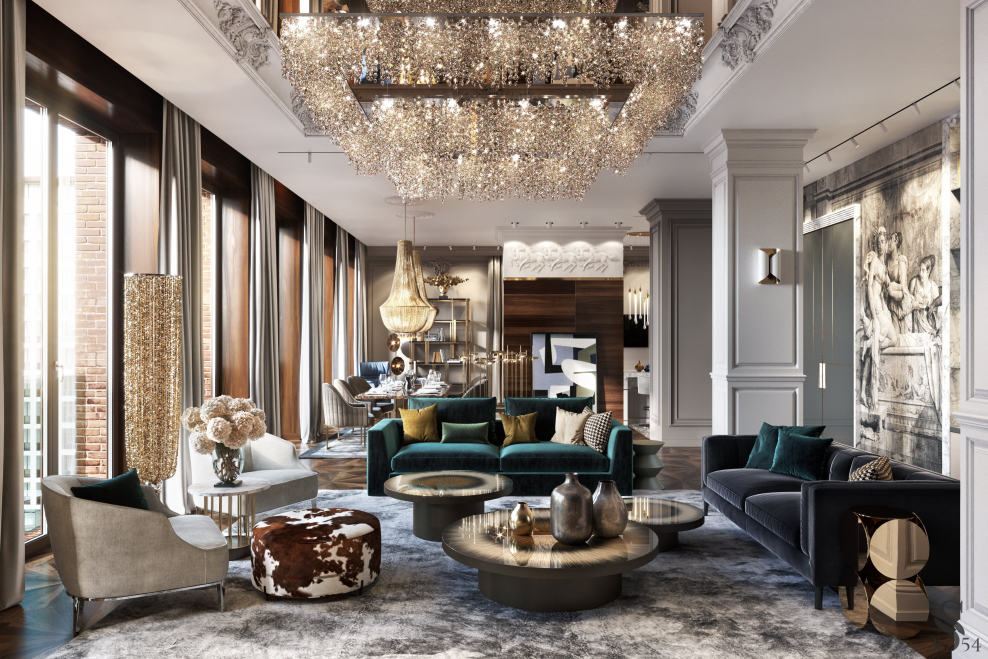 Шикарные интерьеры гостиных