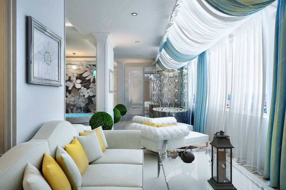 Стильный интерьер в холодных тонах