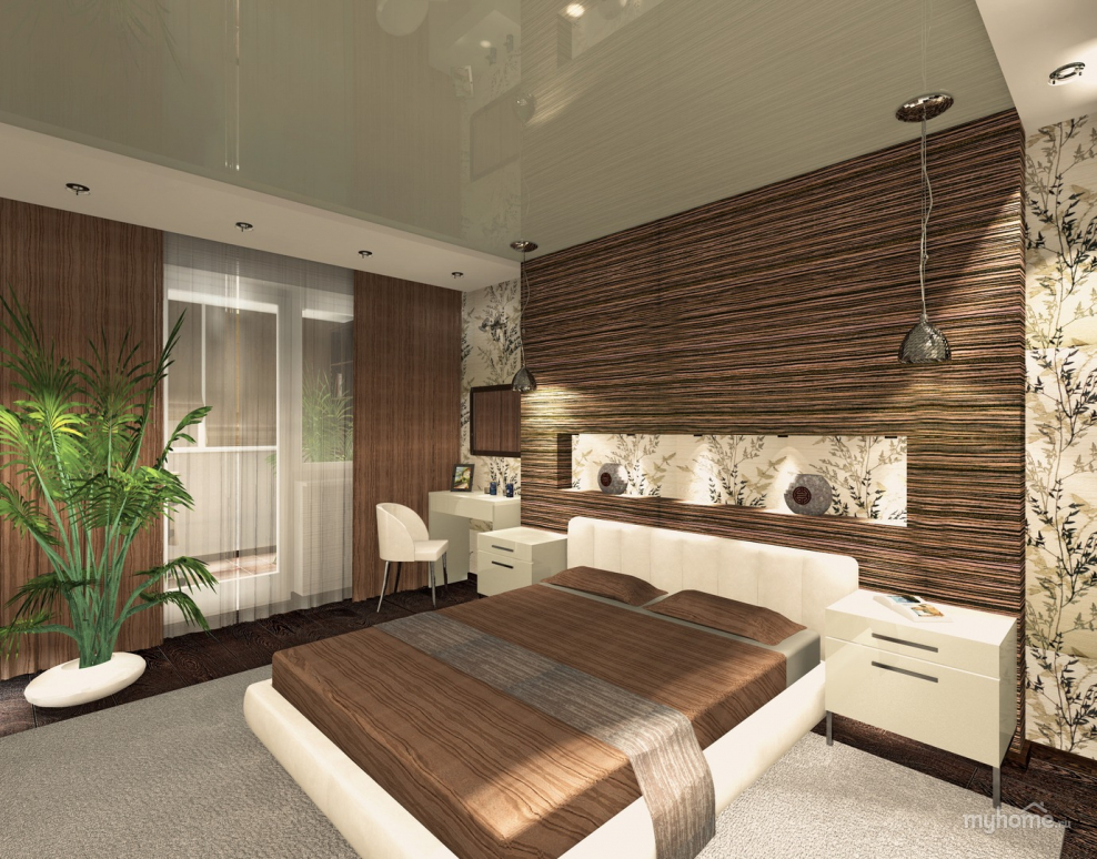 Маленькая спальня в экостиле