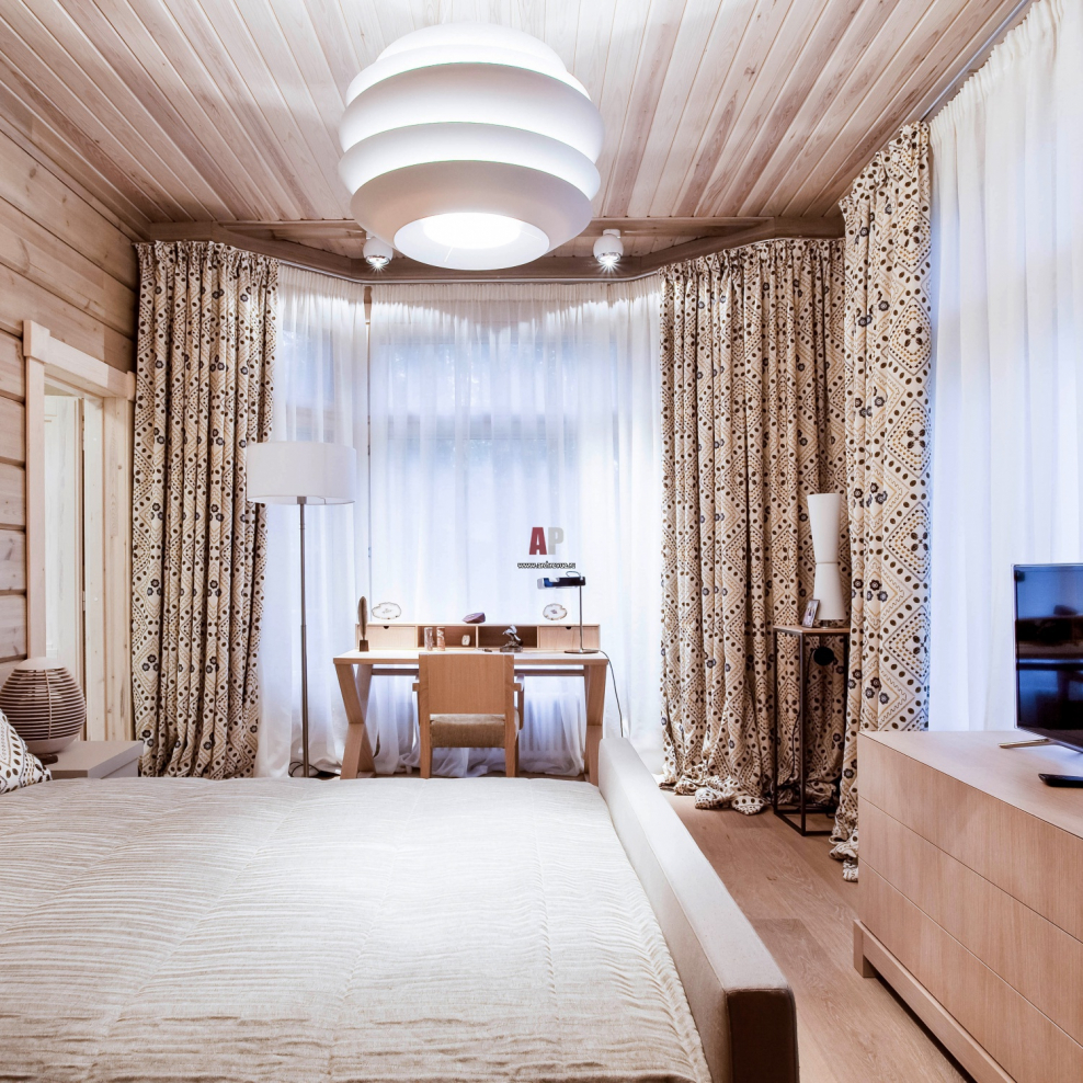 Интерьер экостиль в деревянном доме