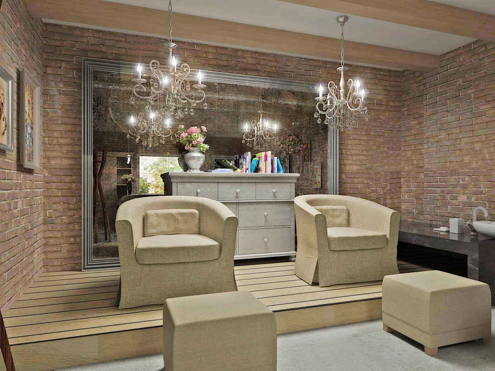 Салон красоты в стиле лофт Прованс