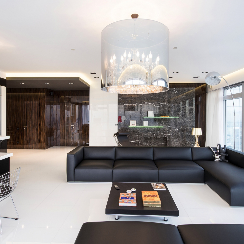 Кухня и гостиная в Москва Сити