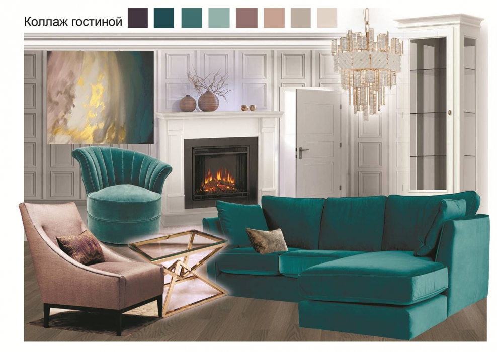 Мудборд интерьера в скандинавском стиле