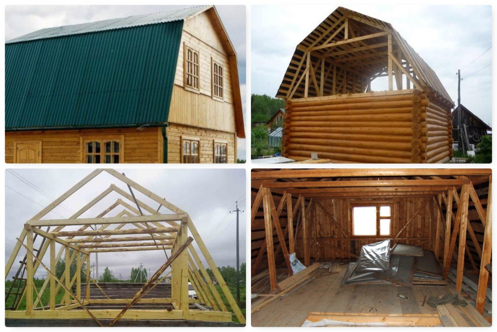 Крыша дома ломаная двухскатная