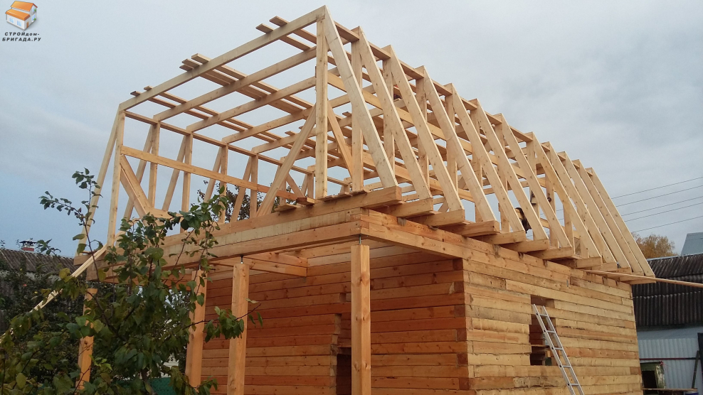 Стропильная система ломаной мансардной крыши
