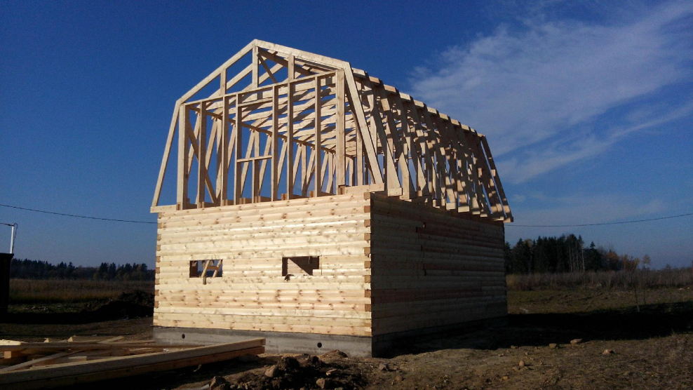 Дом из бруса 6х6 стропильная система