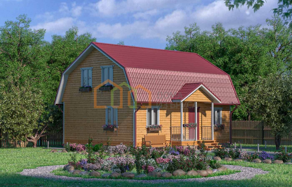 Дача с мансардной крышей