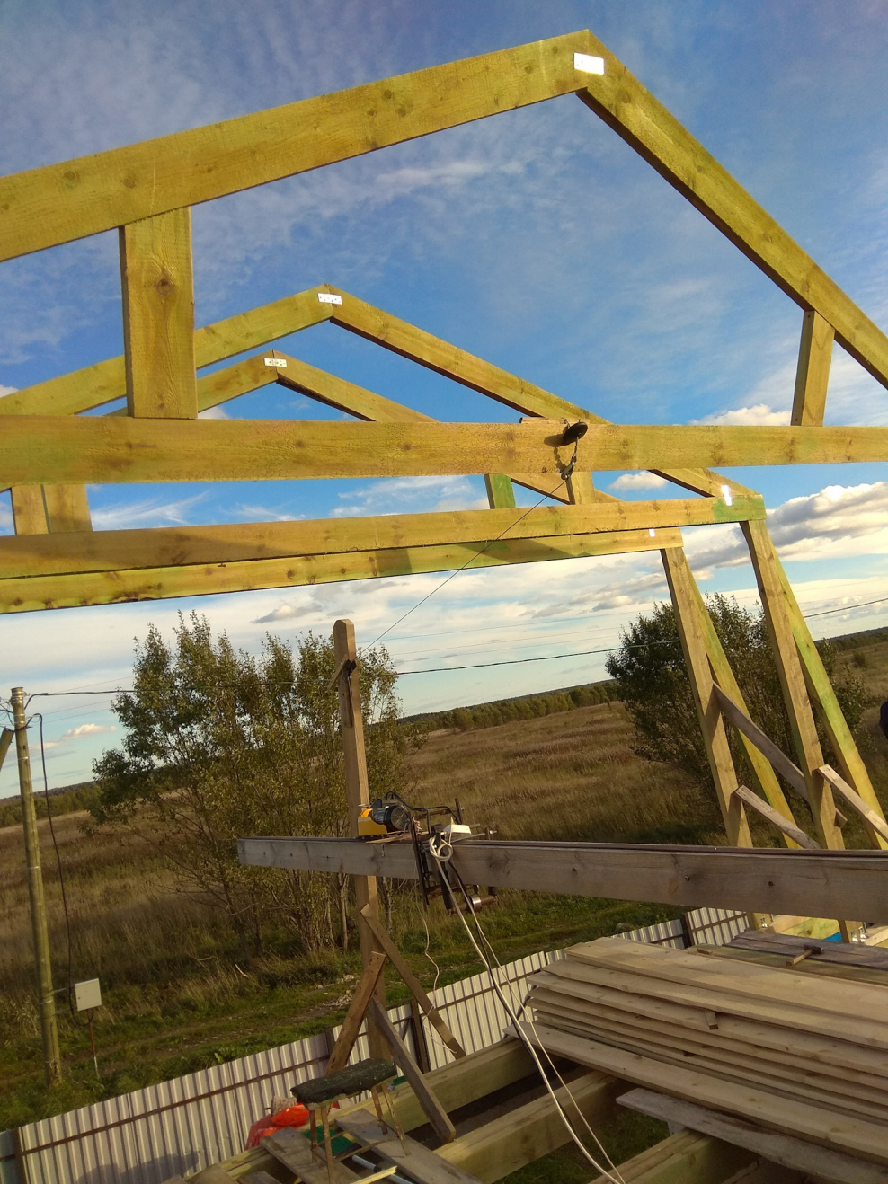 Постройка крыши