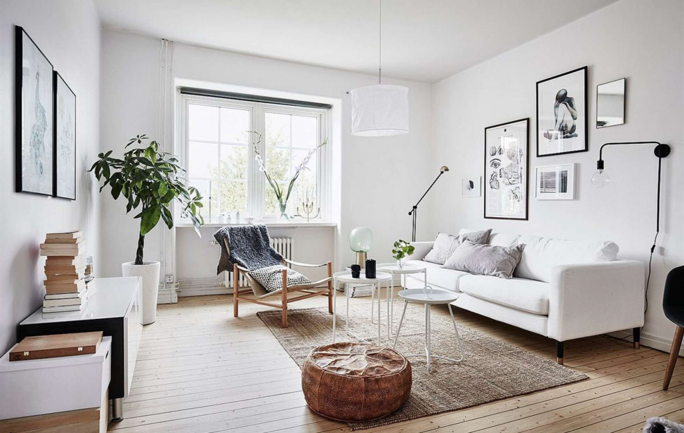 Скандинавский стиль в интерьере гостиной