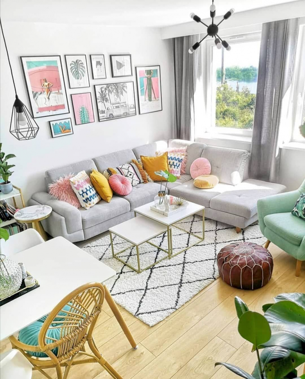 Уютная гостиная в скандинавском стиле