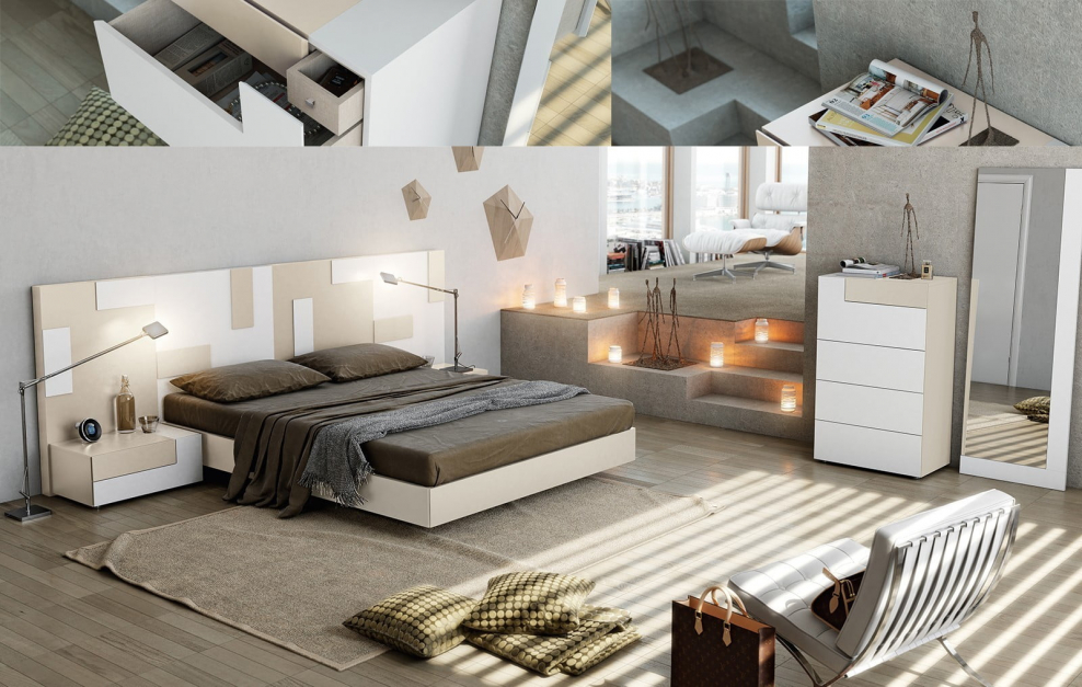 Кровать Almeria, песочный/орех