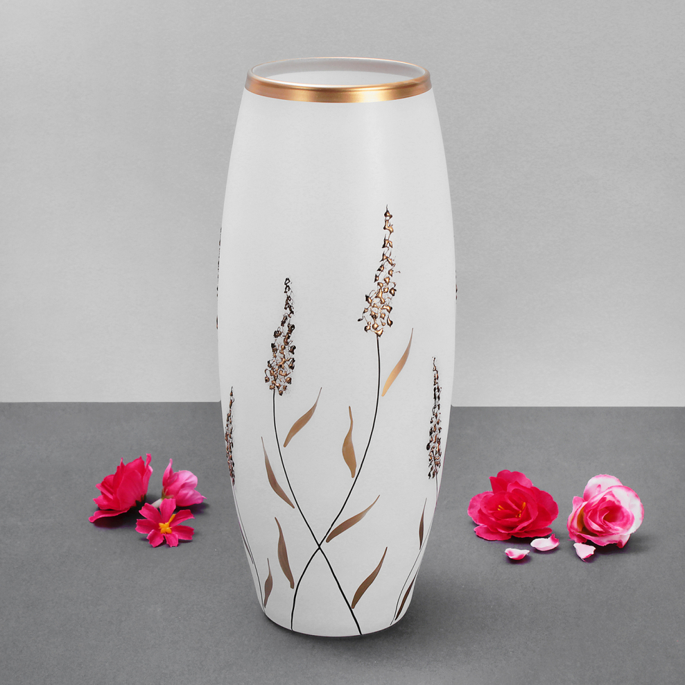 Ваза "ростки" белая 8х11х26 см