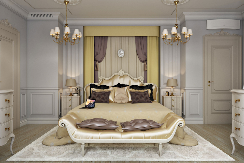 Классический интерьер спальни