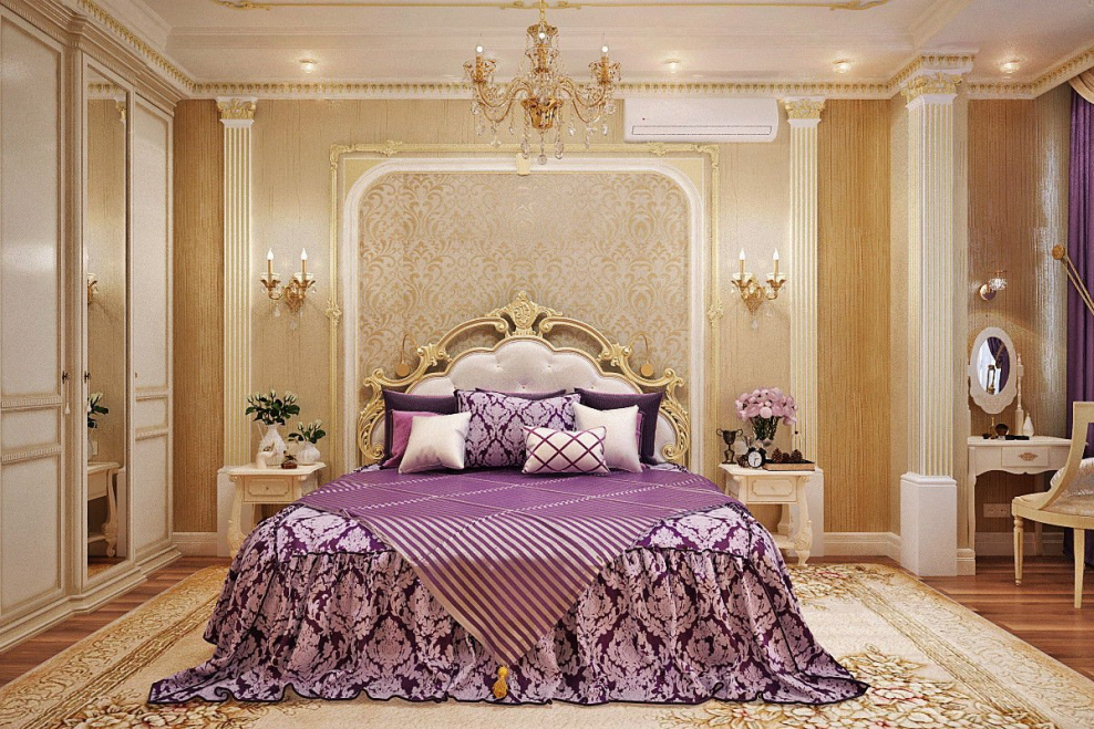 Отделка спальни в классическом стиле