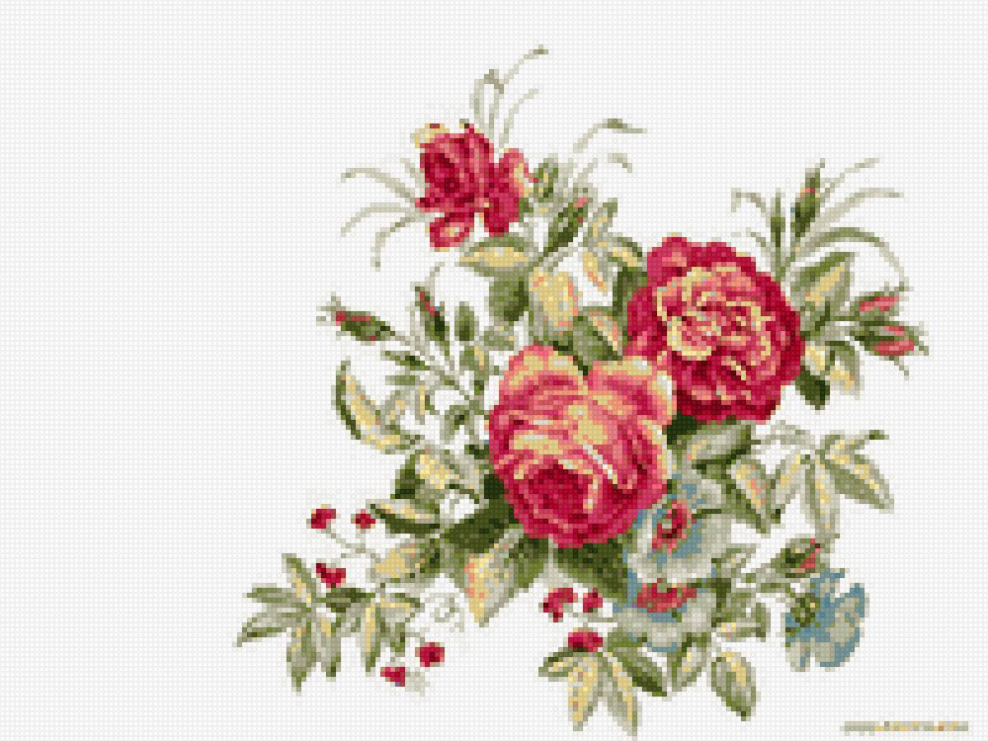 Винтажные цветы на прозрачном фоне