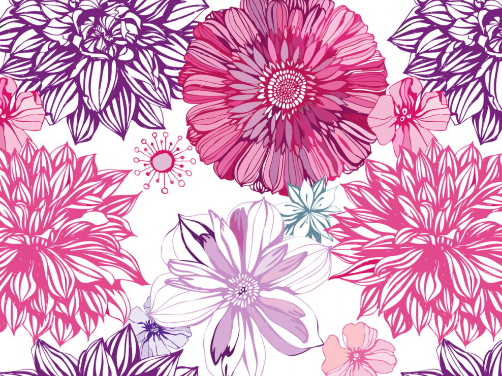 Наклейка цветы на прозрачном фоне