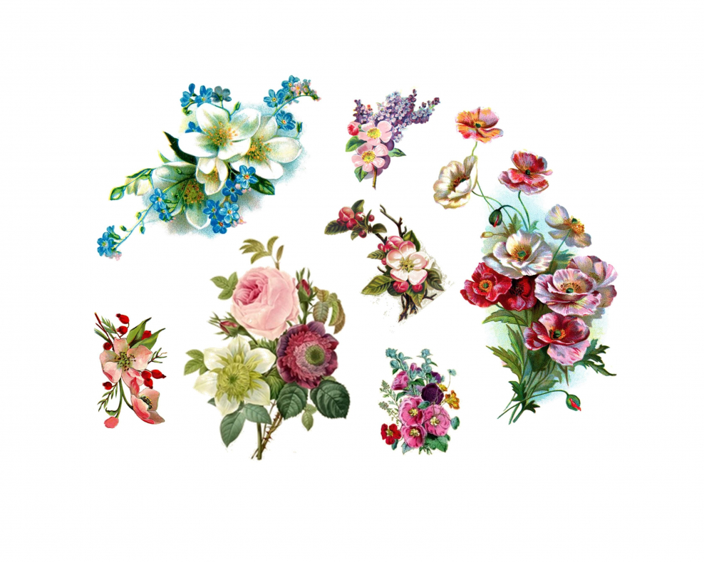 Акварельные цветочные миниатюры