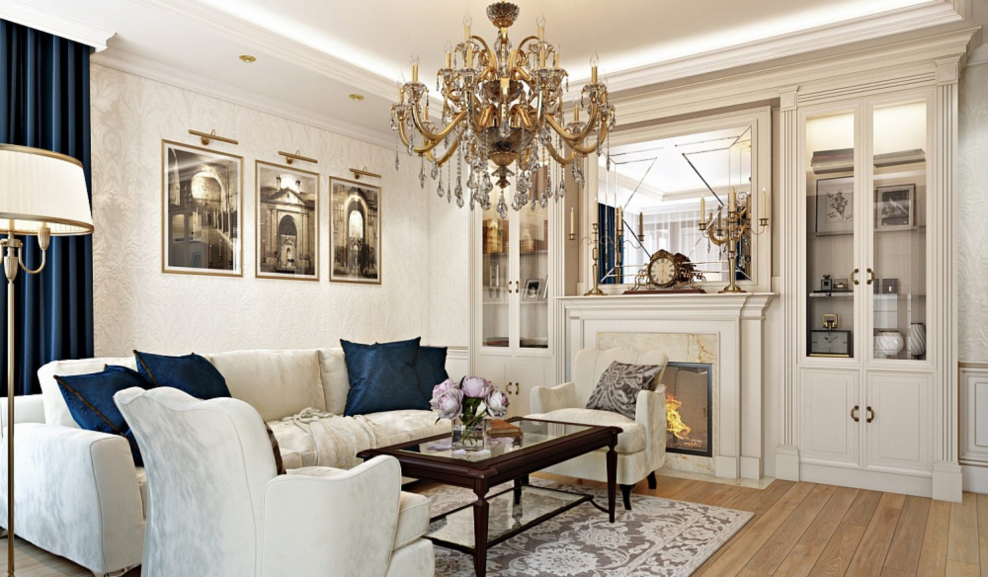 Гостиная Неоклассика 35м2