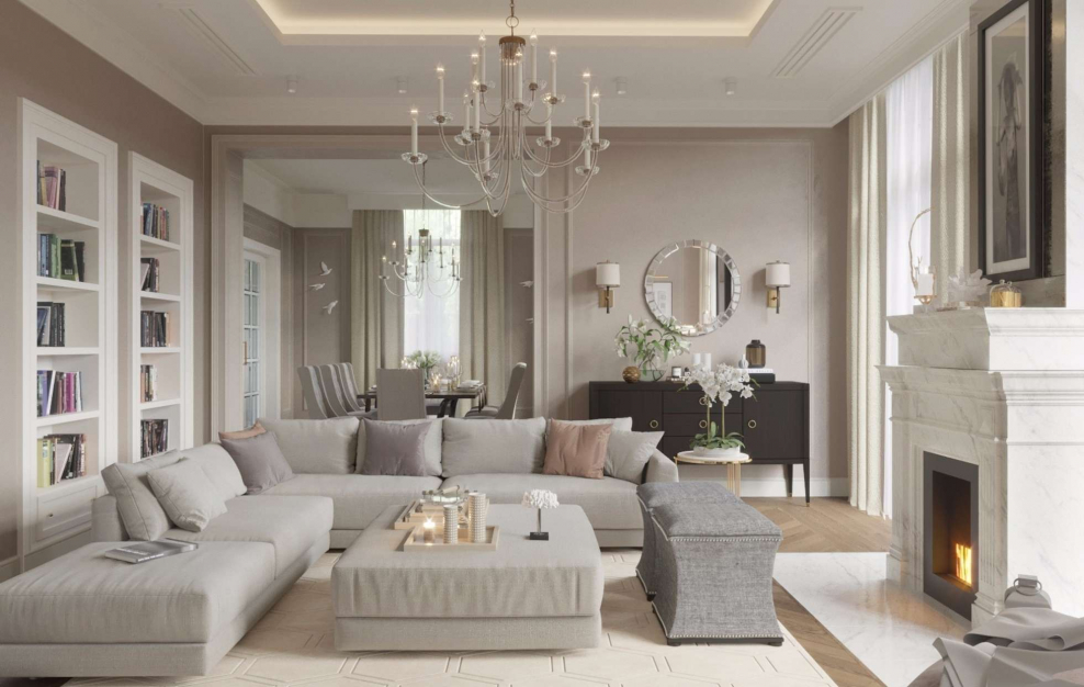 Гостиная в стиле американская классика