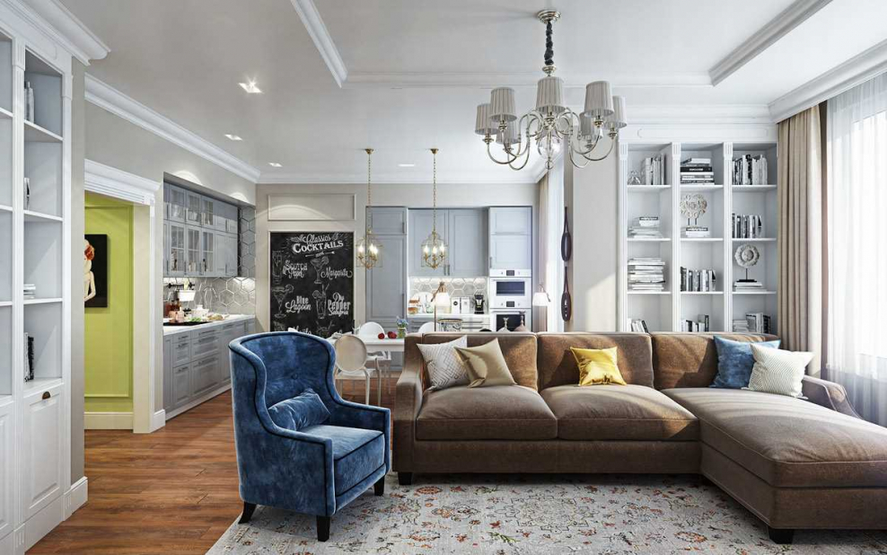 Неоклассика в интерьере однокомнатной квартиры