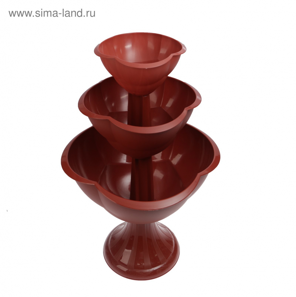 Кашпо 3-х ярусное "водопад" (белый)"Бриг"