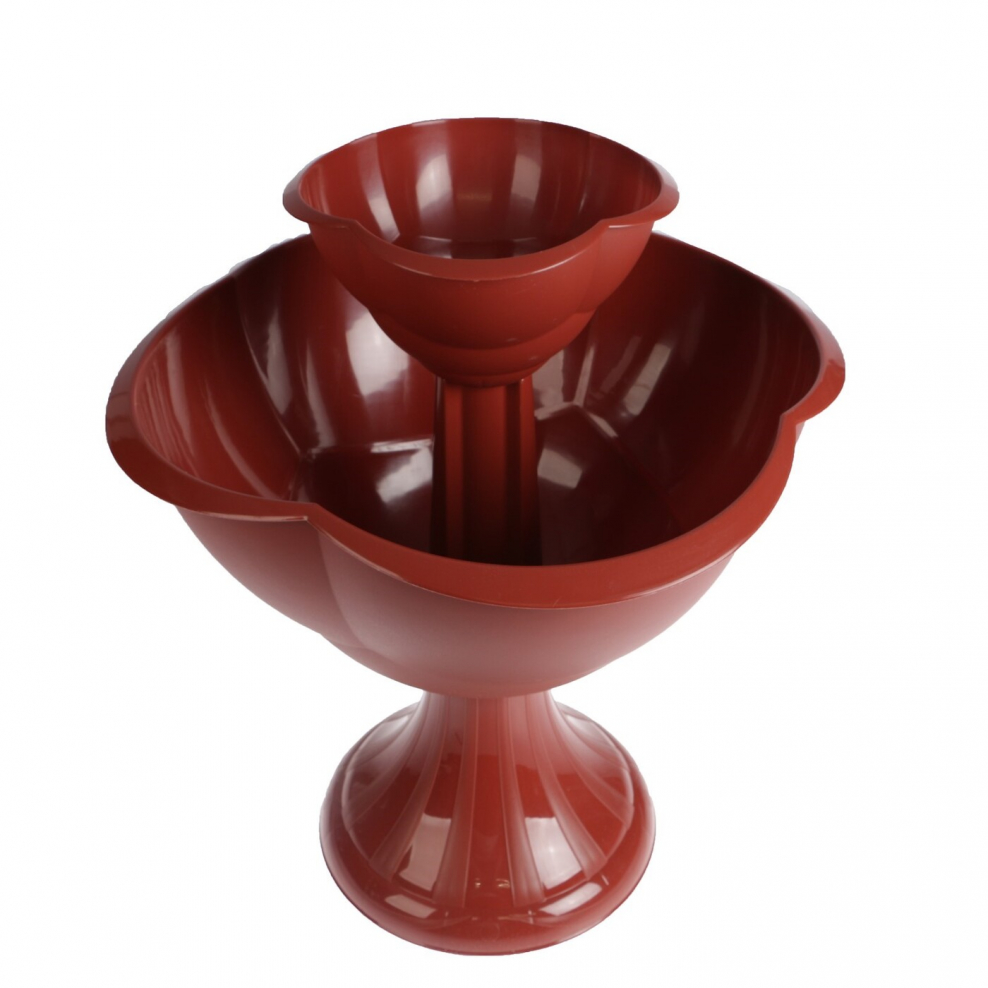 Клумба пластиковая, 2 яруса, d = 27–55 см, h = 60 см, белая, «водопад»