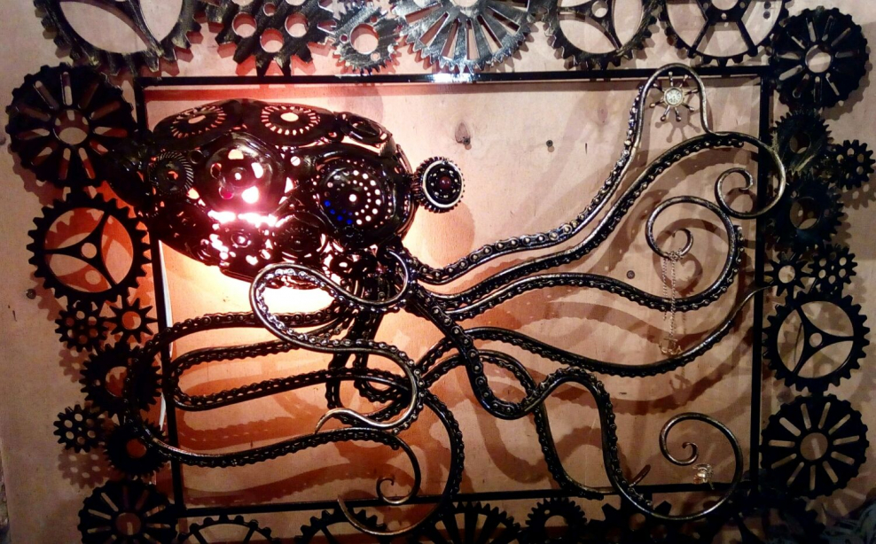 Кованое панно на стену с подсветкой