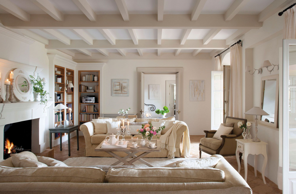 Потолочные балки в классическом интерьере