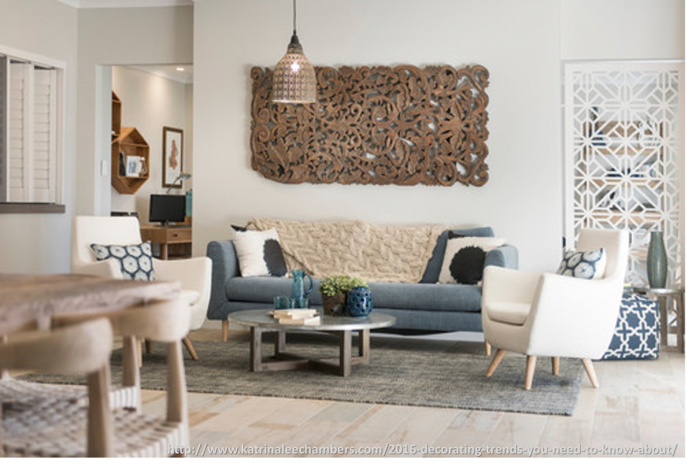 Акцент на стене в гостиной