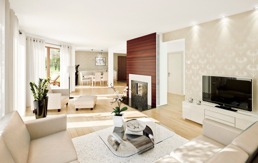 Современная светлая гостиная