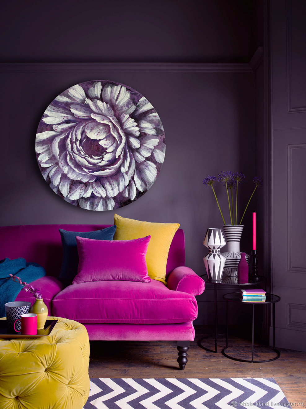 Круглые интерьерные картины