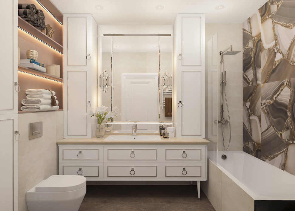 Квартира в неоклассическом стиле санузел