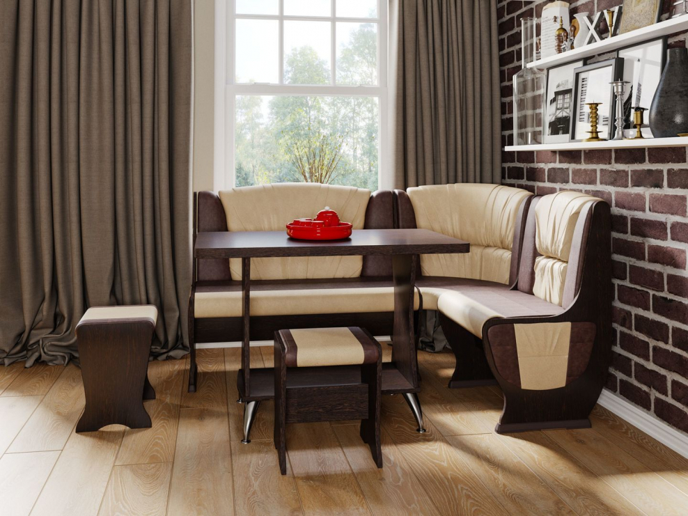 Кухонный уголок "уют-8" (венге/TBR Capro 340/TBR Capro 002)