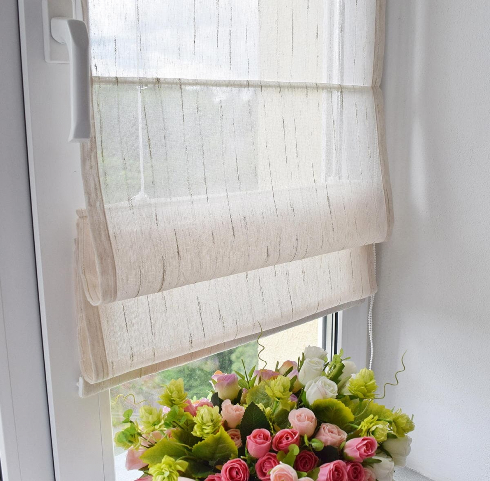 Римская штора мини "naturel тюлевый", молочный (104-002-gr)