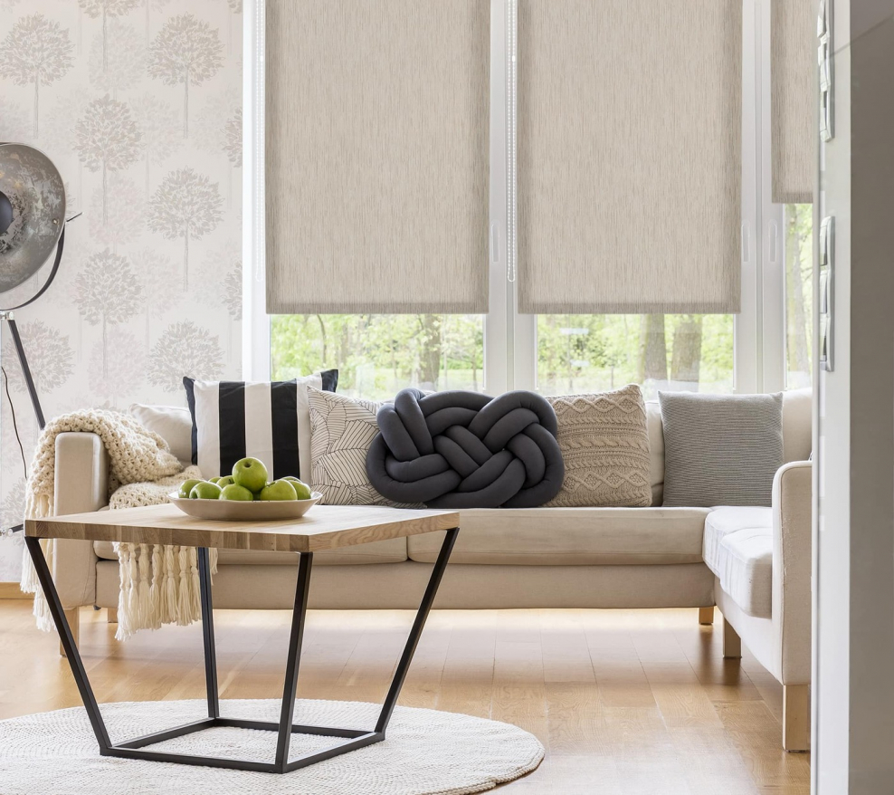 Римская штора мини "Montroy", бежевая полоса 81 (DF-200171-gr)