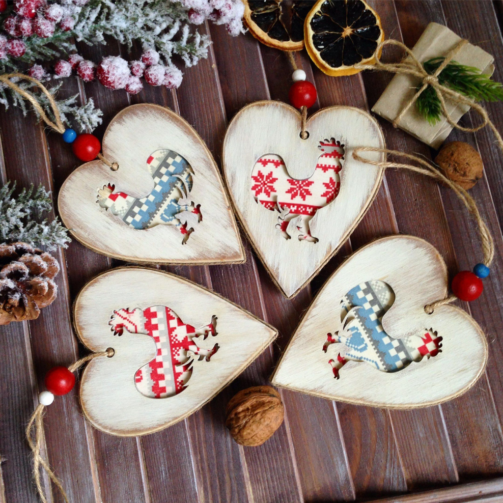 Новогодний декор деревянных заготовок