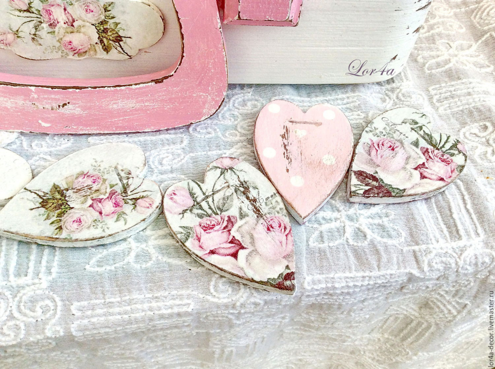 Сердечки в стиле шебби Шик