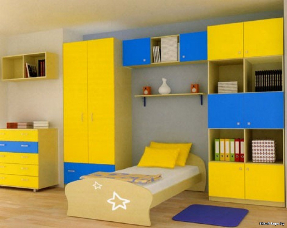 Детская мебель сине желтая