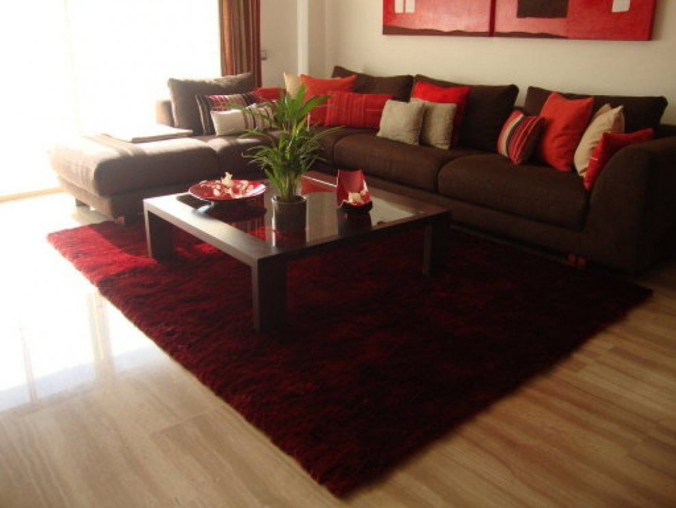 Ковер к коричневому дивану