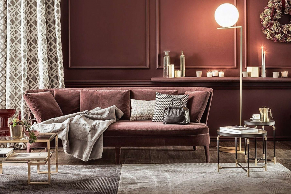 Бордовый интерьер