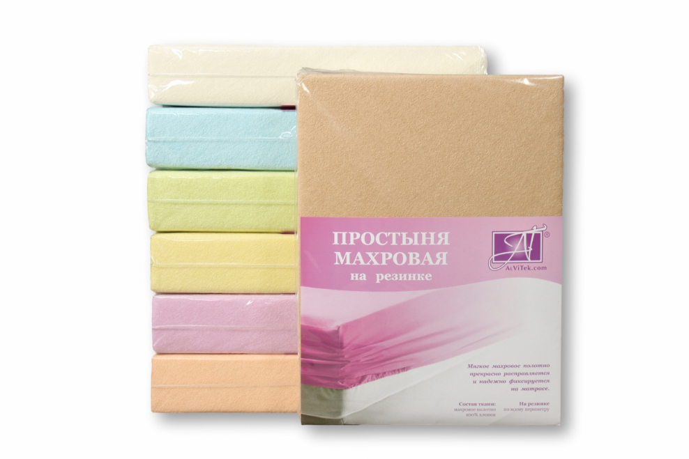 Простыня беж на резинке АЛЬВИТЕК