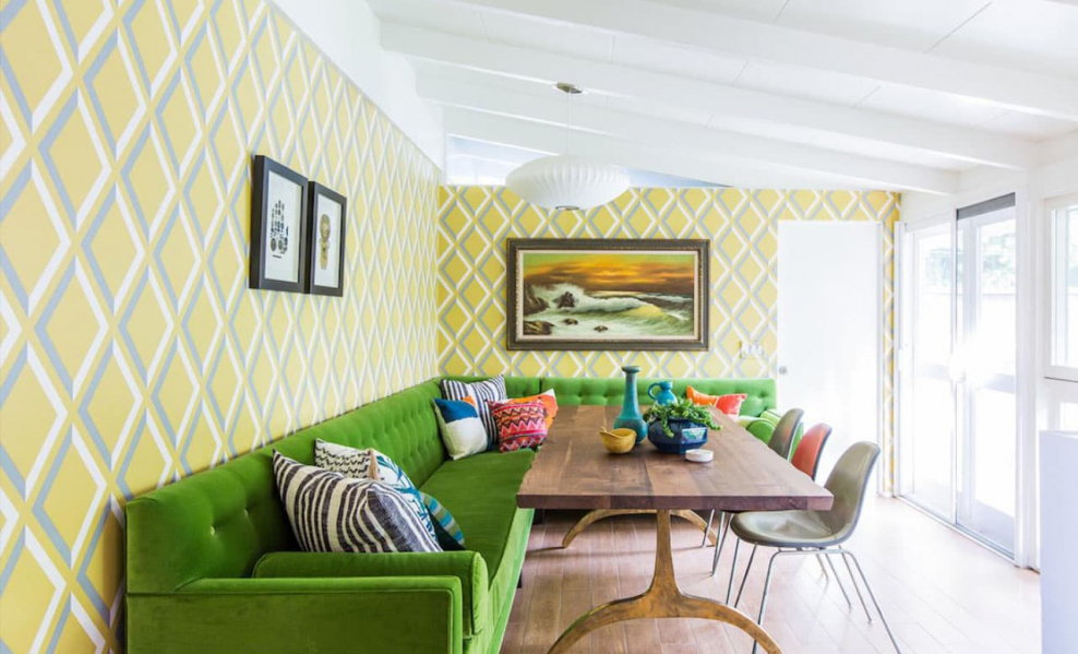 Гостиная в фисташковом цвете