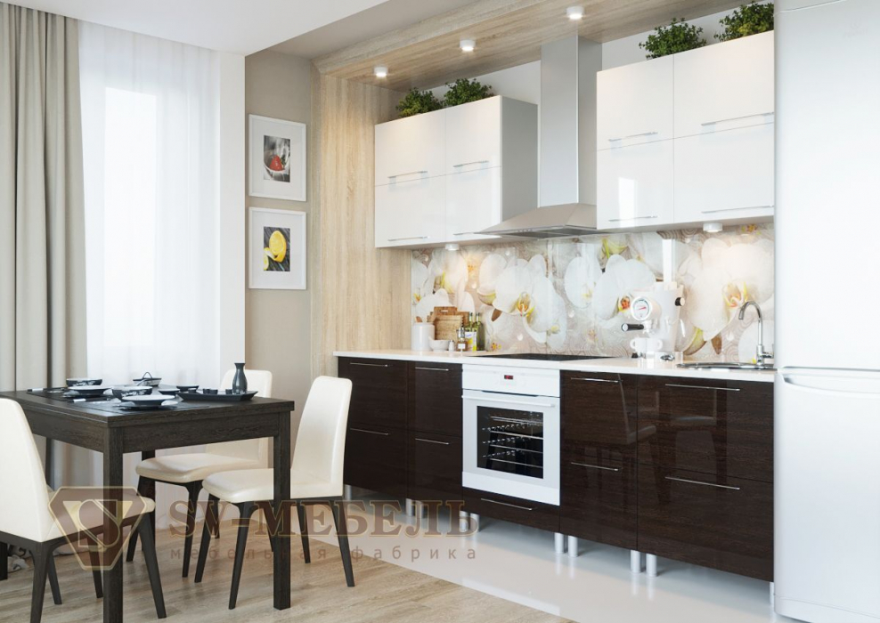 Св мебель кухня лофт белый глянец