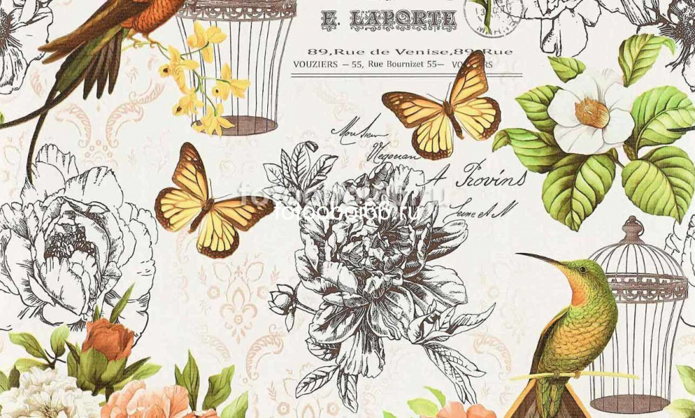 Обои Колибри с1бр-ГП, 10,05 Х 0,53 М, бело-сиреневые