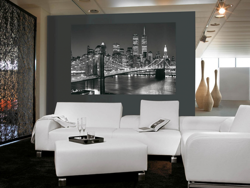 Фотообои Бруклинский мост в интерьере