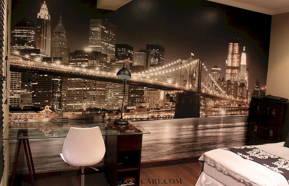 Сочетание цветов с фотообоями Бруклинского моста