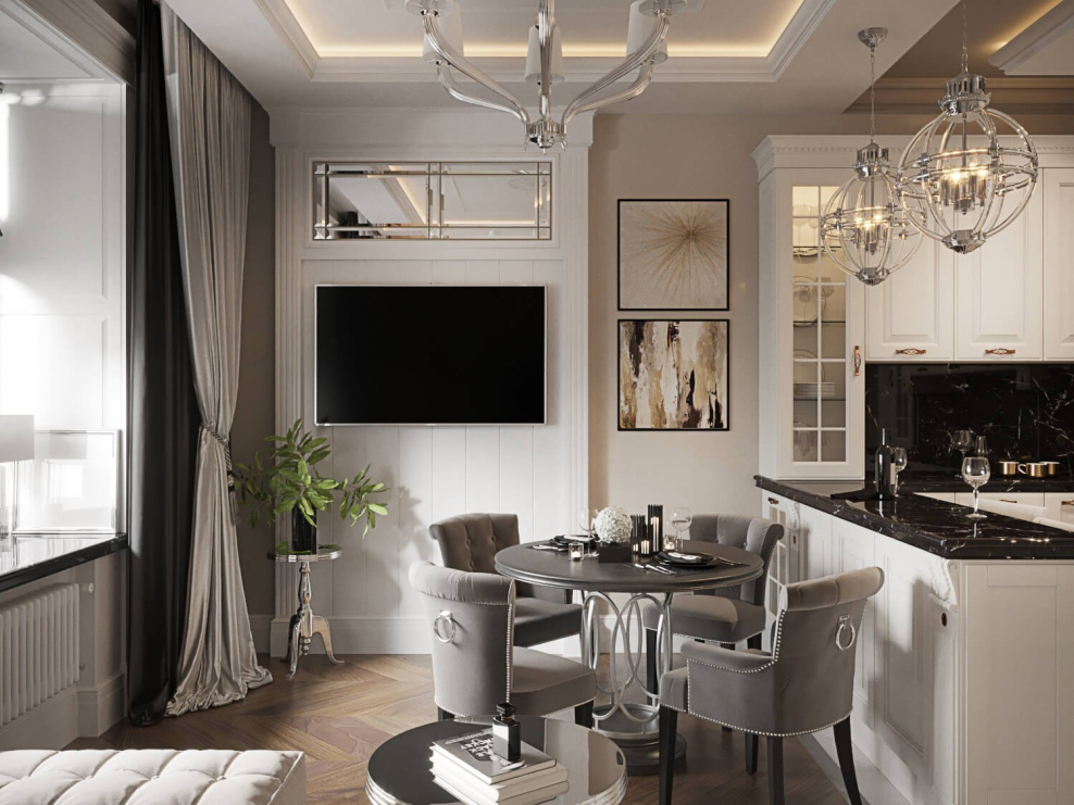 Кухня 25кв м классика современная