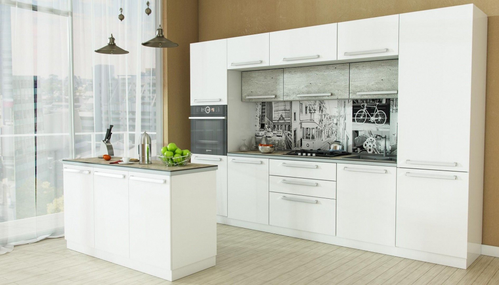 Кухня Герда белый глянец