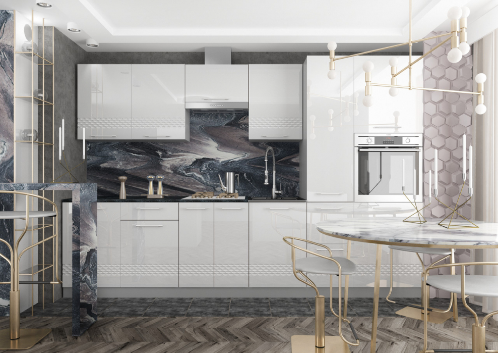 Кухня капля белый ДСВ мебельная фабрика